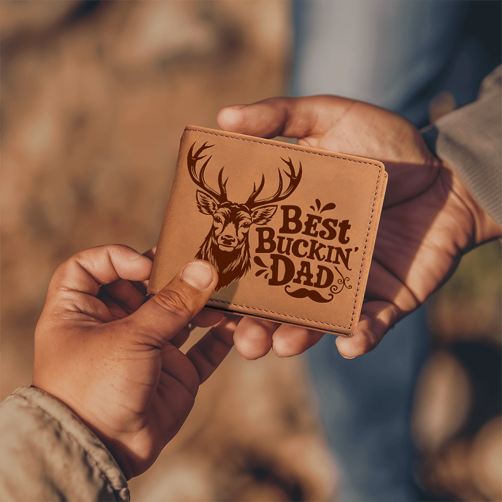 Best Buckin' Dad — Graphic Leather Wallet