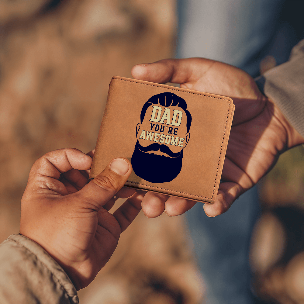 Dad, You're Awesome — Graphic Leather Wallet