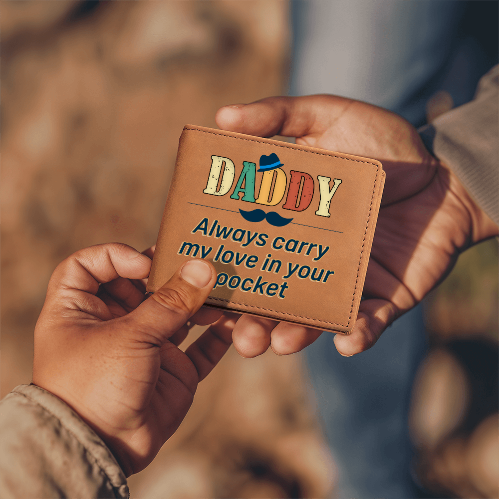 Daddy, I Will Always Carry Your Love — Graphic Leather Wallet