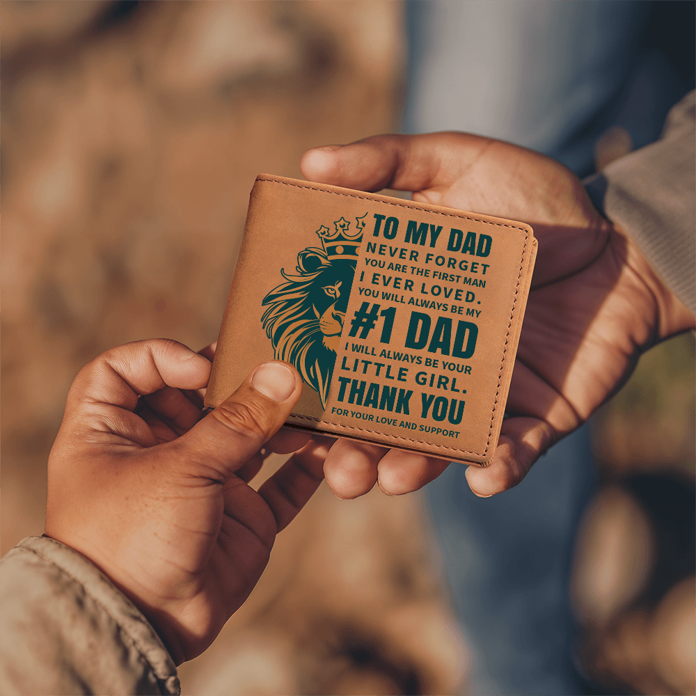 To My Dad, Never Forget — #1 Dad — Graphic Leather Wallet