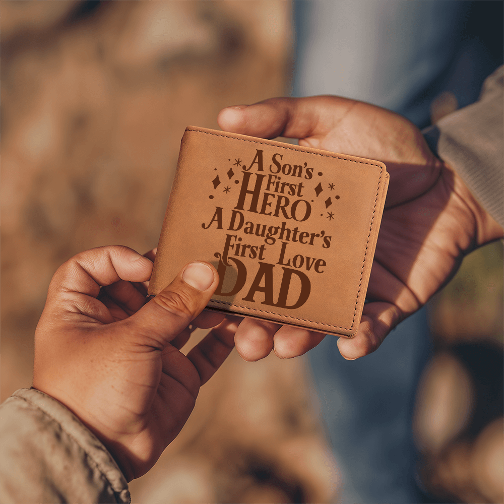 A Son's First Hero, A Daughter's First Love — Graphic Leather Wallet