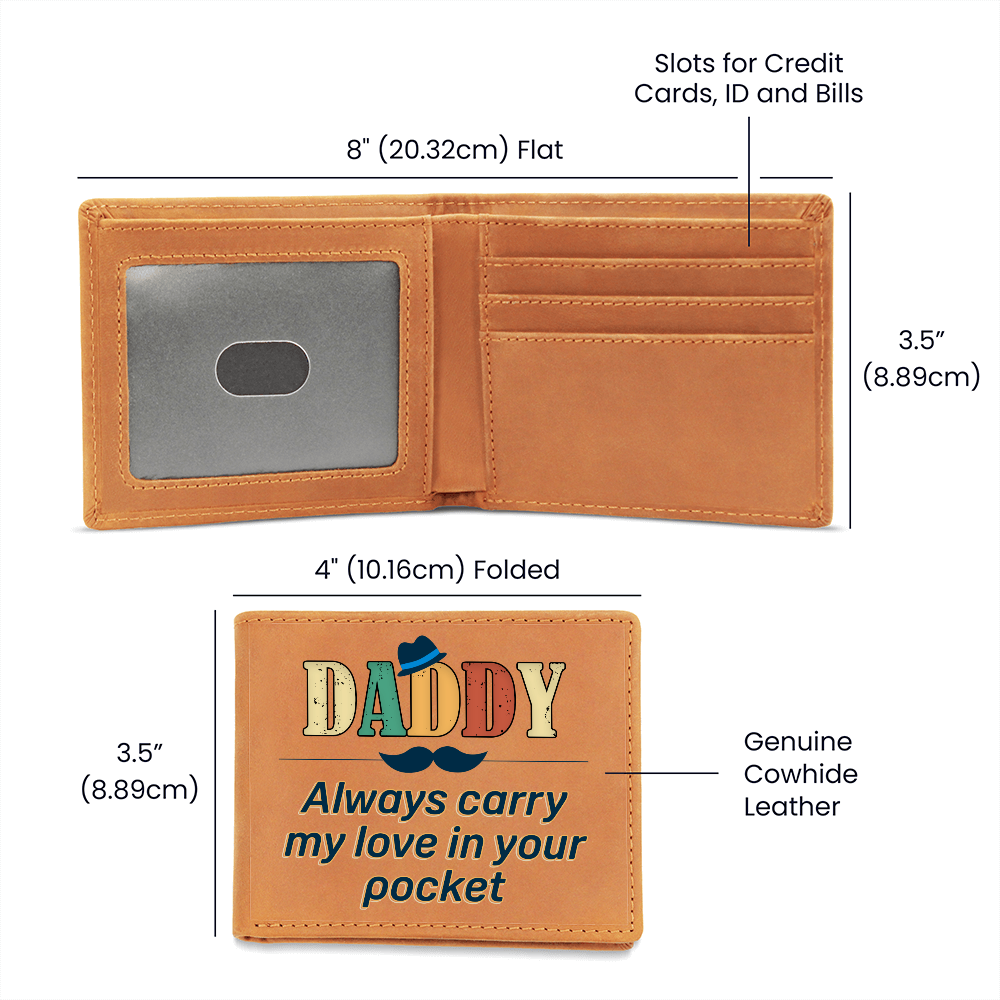 Daddy, I Will Always Carry Your Love — Graphic Leather Wallet