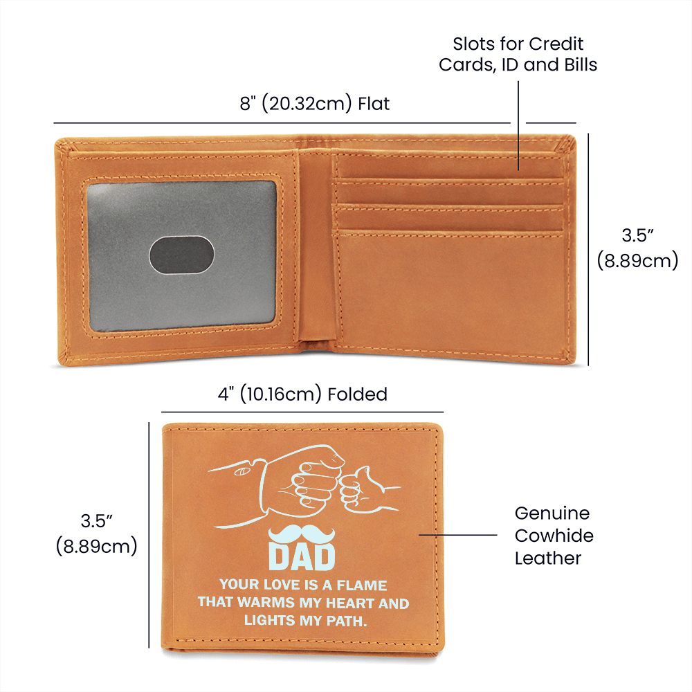 Dad, Your Love Is A Flame — Graphic Leather Wallet