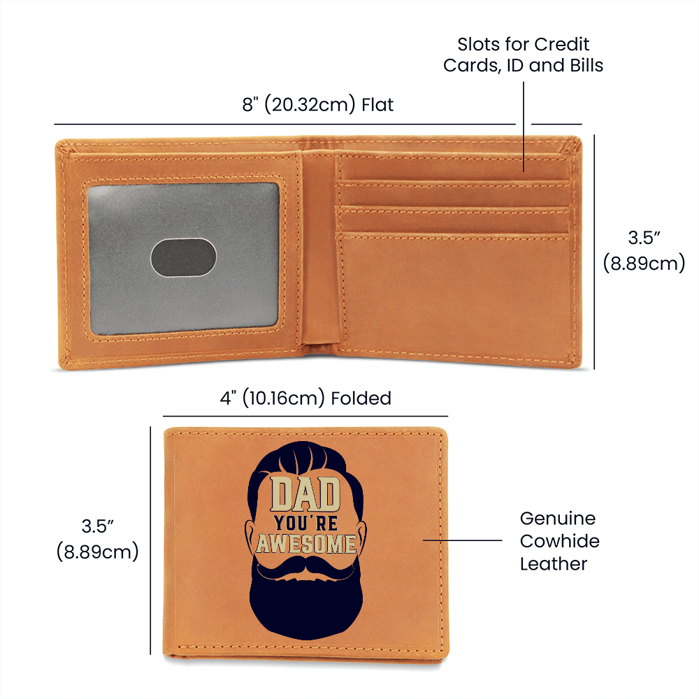Dad, You're Awesome — Graphic Leather Wallet