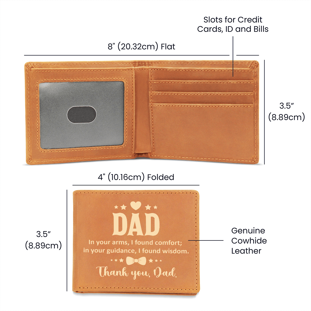 Dad, In Your Arms I Found Comfort — Graphic Leather Wallet