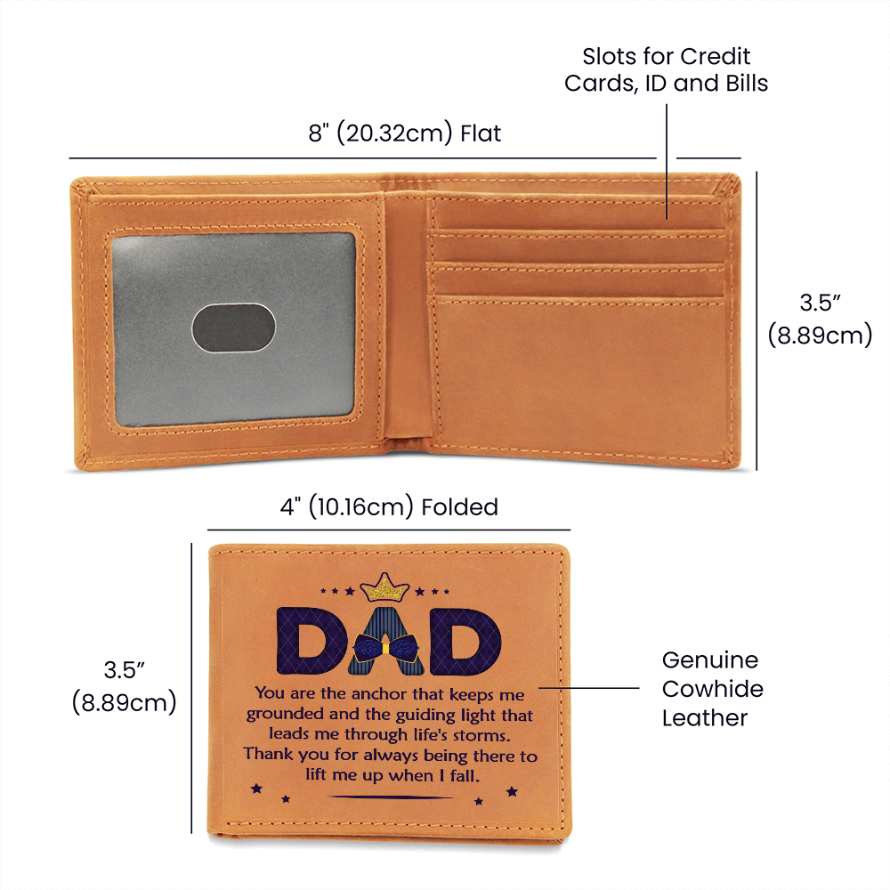 Dad, You Are The Anchor — Graphic Leather Wallet
