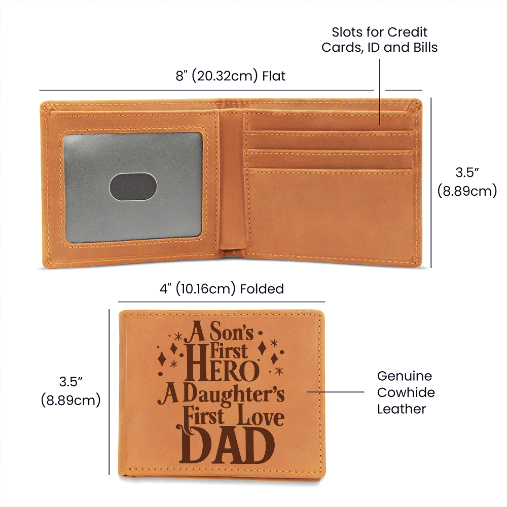 A Son's First Hero, A Daughter's First Love — Graphic Leather Wallet
