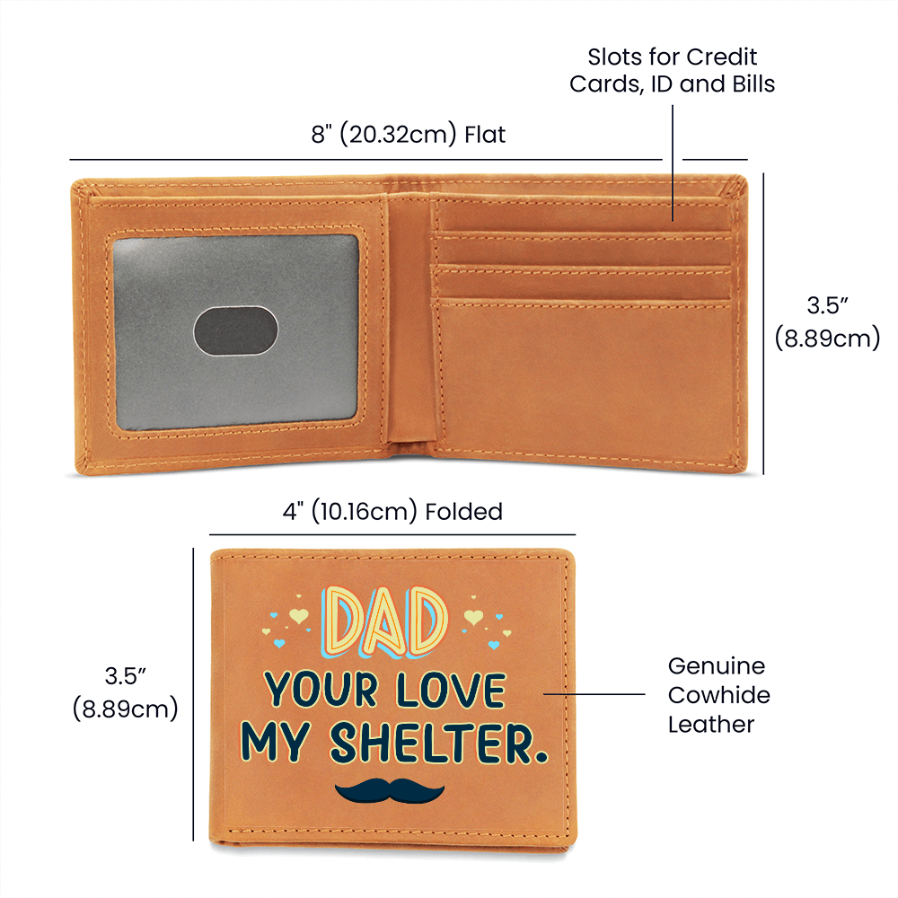 Dad, Your Love Is My Shelter — Graphic Leather Wallet