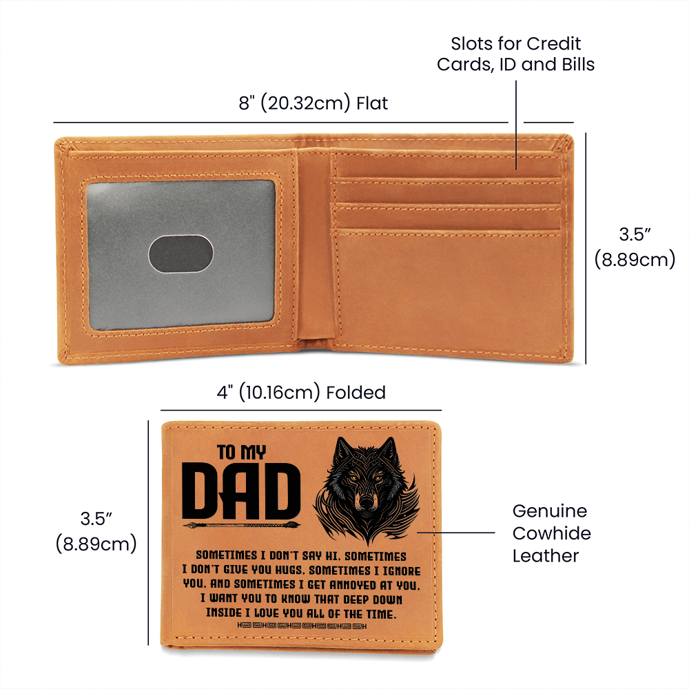 To My Dad, Sometimes — Graphic Leather Wallet