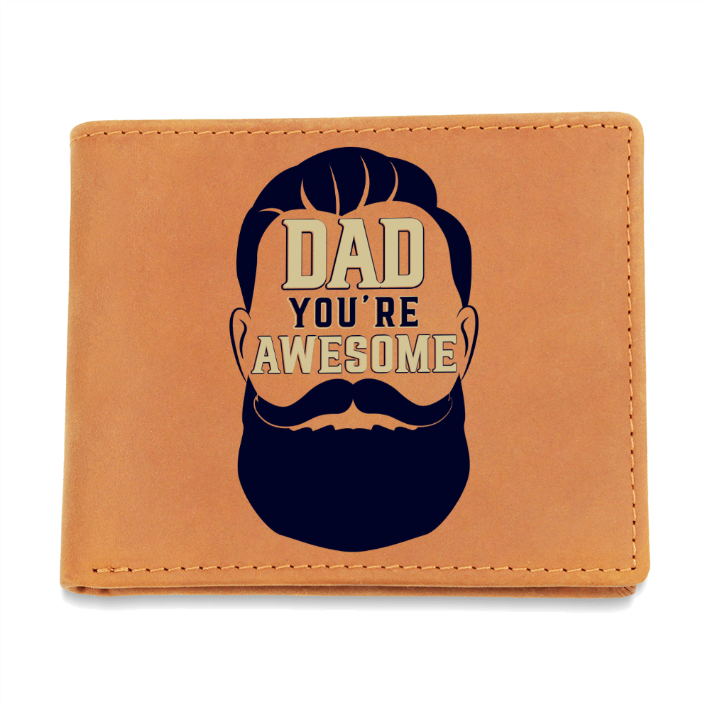 Dad, You're Awesome — Graphic Leather Wallet