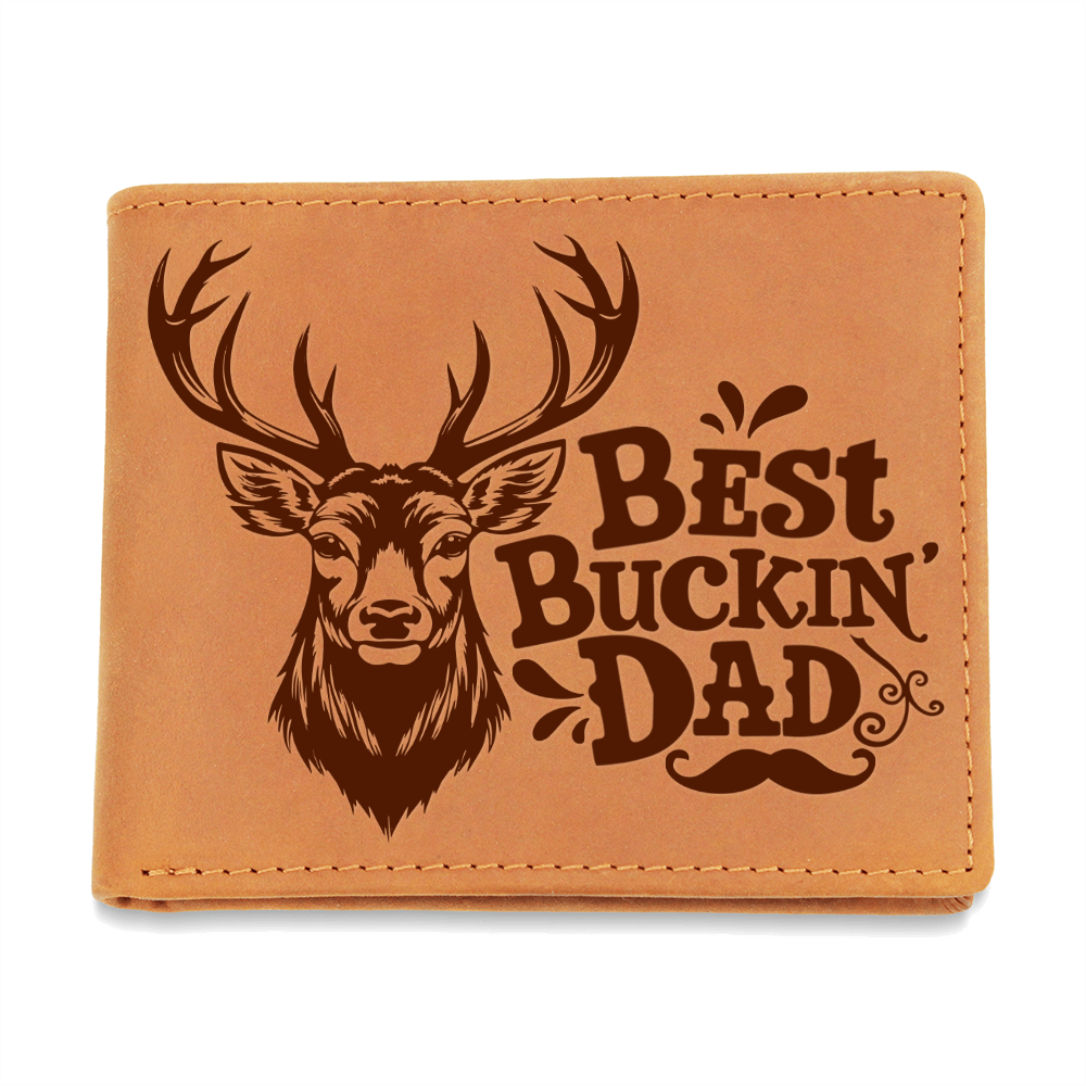 Best Buckin' Dad — Graphic Leather Wallet
