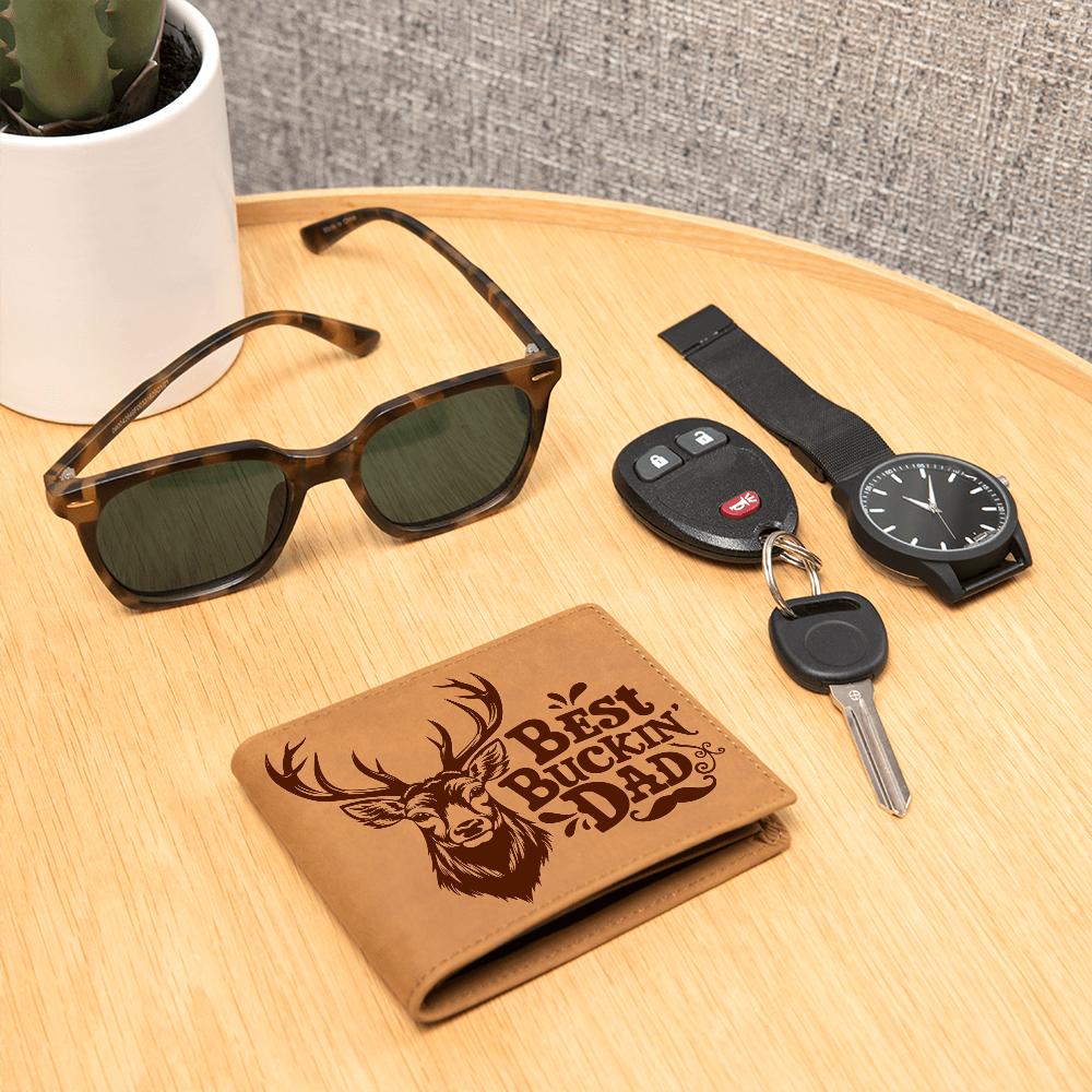 Best Buckin' Dad — Graphic Leather Wallet