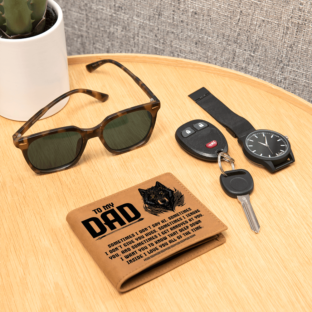 To My Dad, Sometimes — Graphic Leather Wallet