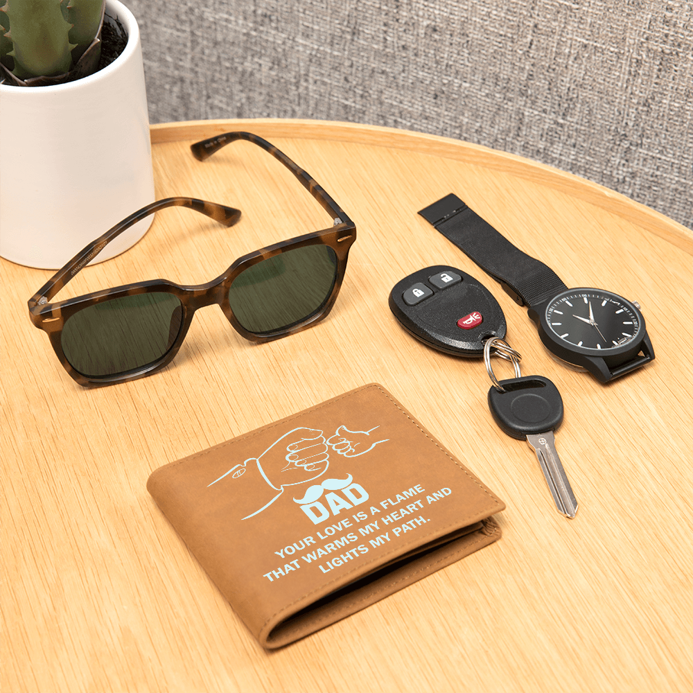 Dad, Your Love Is A Flame — Graphic Leather Wallet