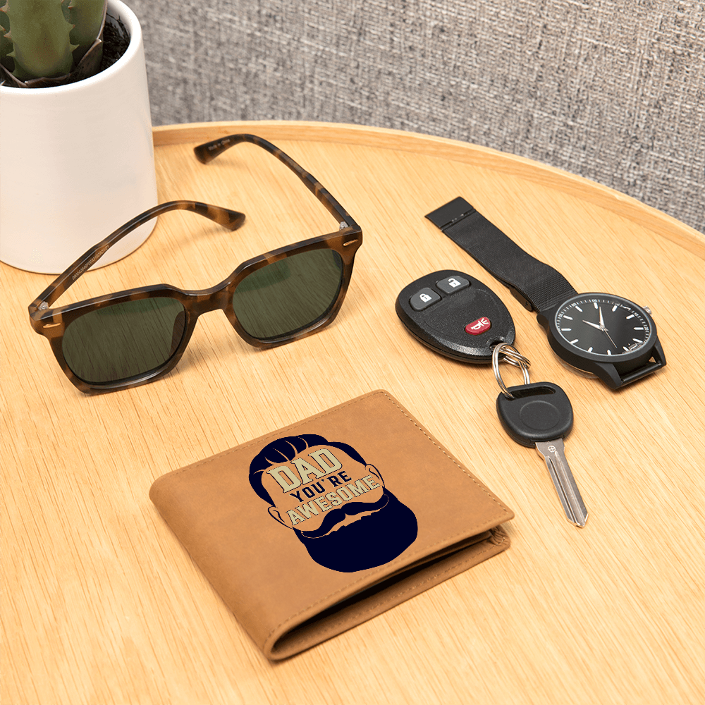 Dad, You're Awesome — Graphic Leather Wallet