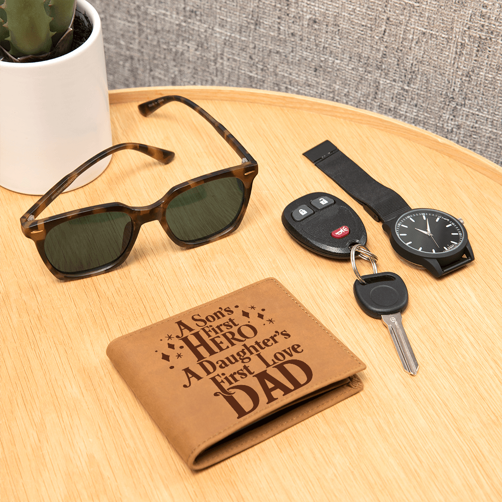 A Son's First Hero, A Daughter's First Love — Graphic Leather Wallet