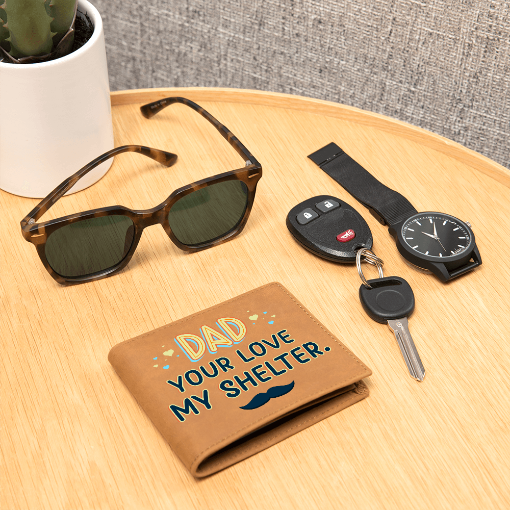 Dad, Your Love Is My Shelter — Graphic Leather Wallet