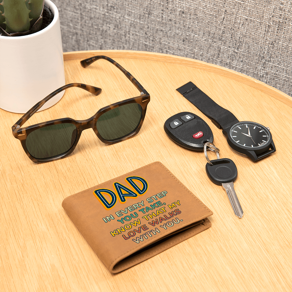 Dad, In Every Step I Take — Graphic Leather Wallet