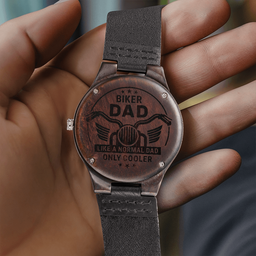 Biker Dad — Engraved Wood Watch