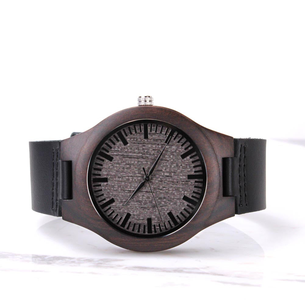 Great Fisherman, Better Dad — Engraved Wood Watch