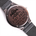 Stay Safe, Firefighter — Engraved Wood Watch
