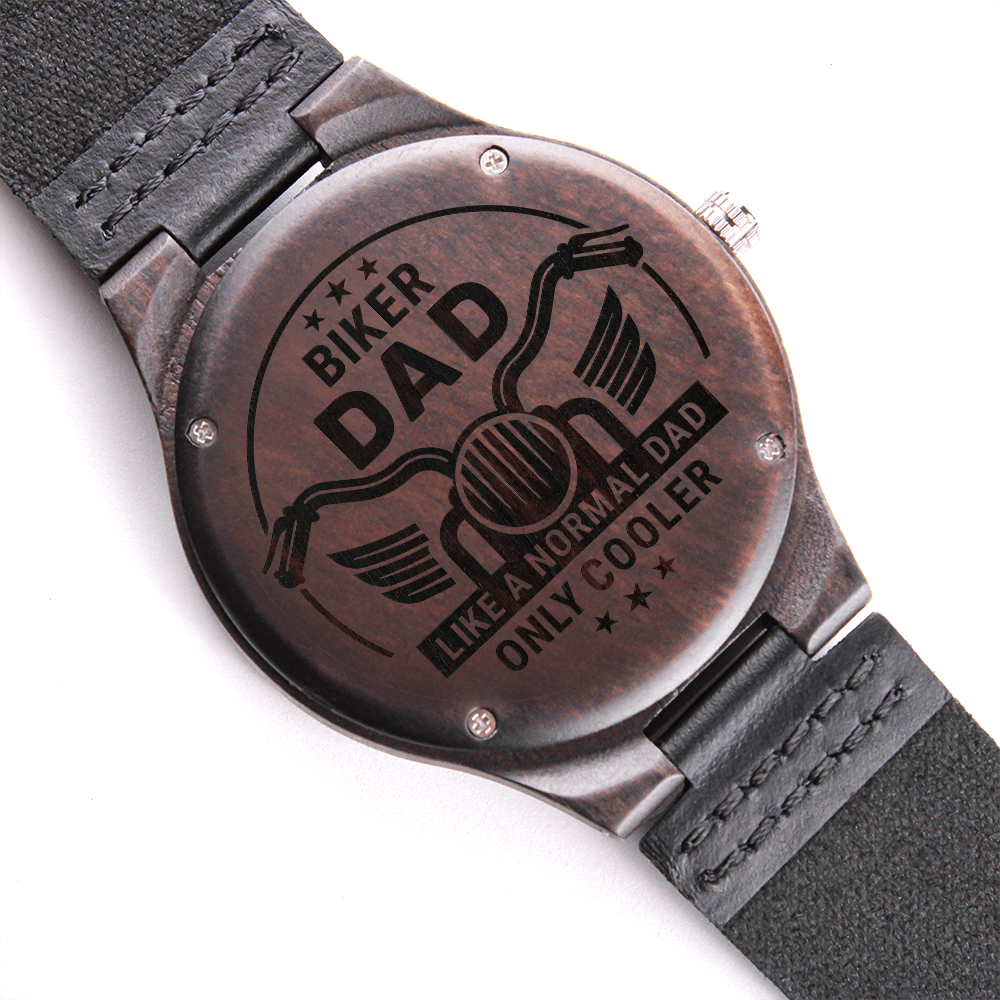 Biker Dad — Engraved Wood Watch