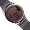 I Hooked The Best Dad — Engraved Wood Watch