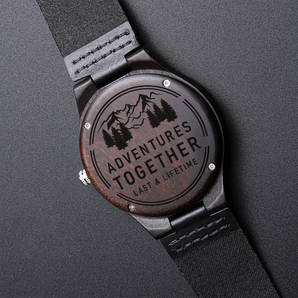 Adventures Together — Engraved Wood Watch