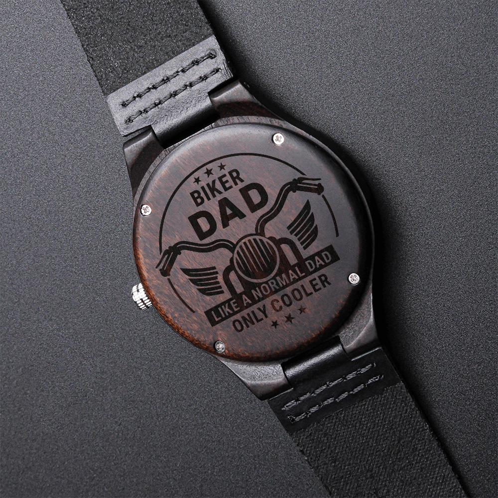 Biker Dad — Engraved Wood Watch