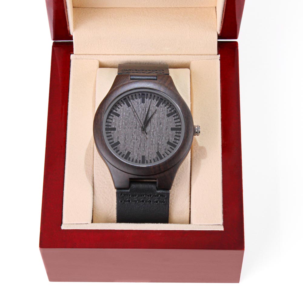 Stepson, When The Road Gets Tough — Engraved Wood Watch