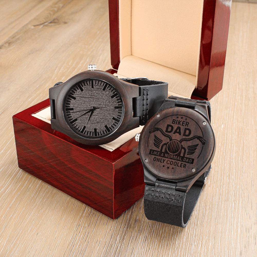 Biker Dad — Engraved Wood Watch