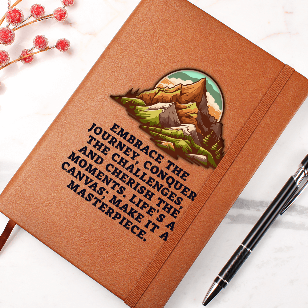 Embrace The Journey — Graphic Leather Journal