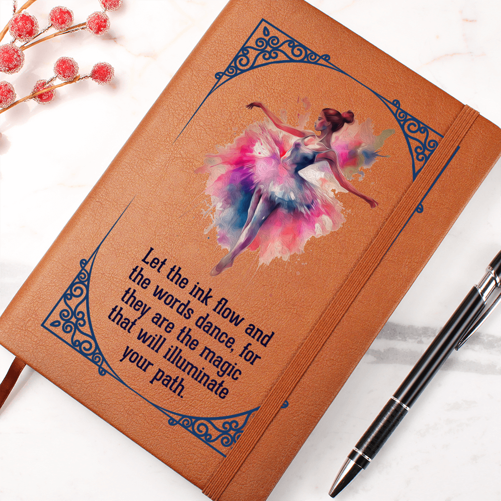 Ballerina, Let The Ink Flow — Graphic Leather Journal