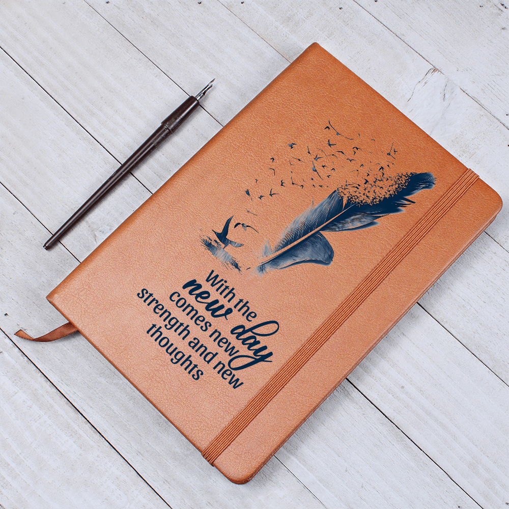 With The New Day Comes New Strength — Graphic Leather Journal