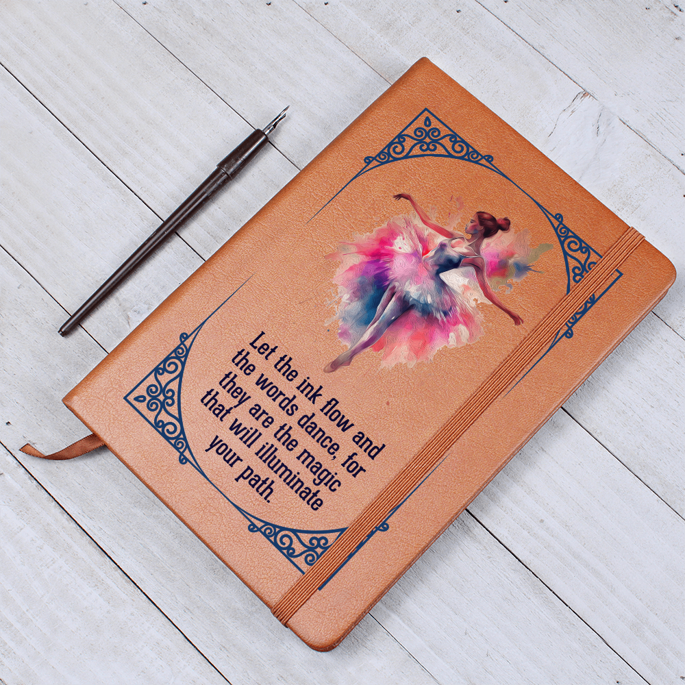Ballerina, Let The Ink Flow — Graphic Leather Journal