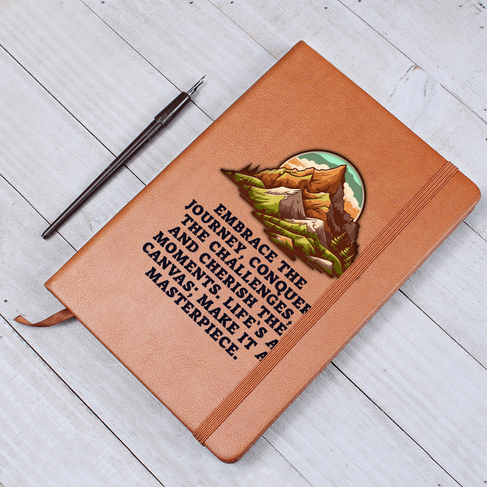 Embrace The Journey — Graphic Leather Journal