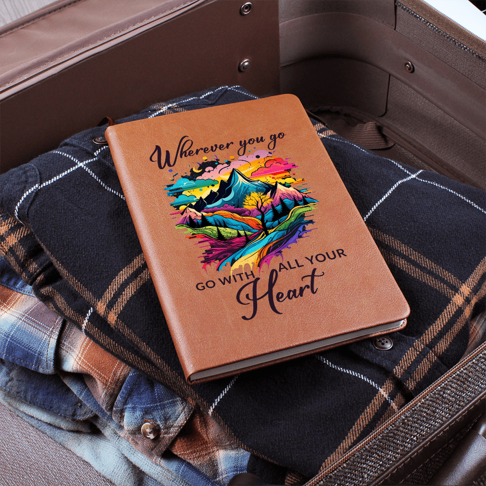 Wherever You Go, Go With All Your Heart — Graphic Leather Journal