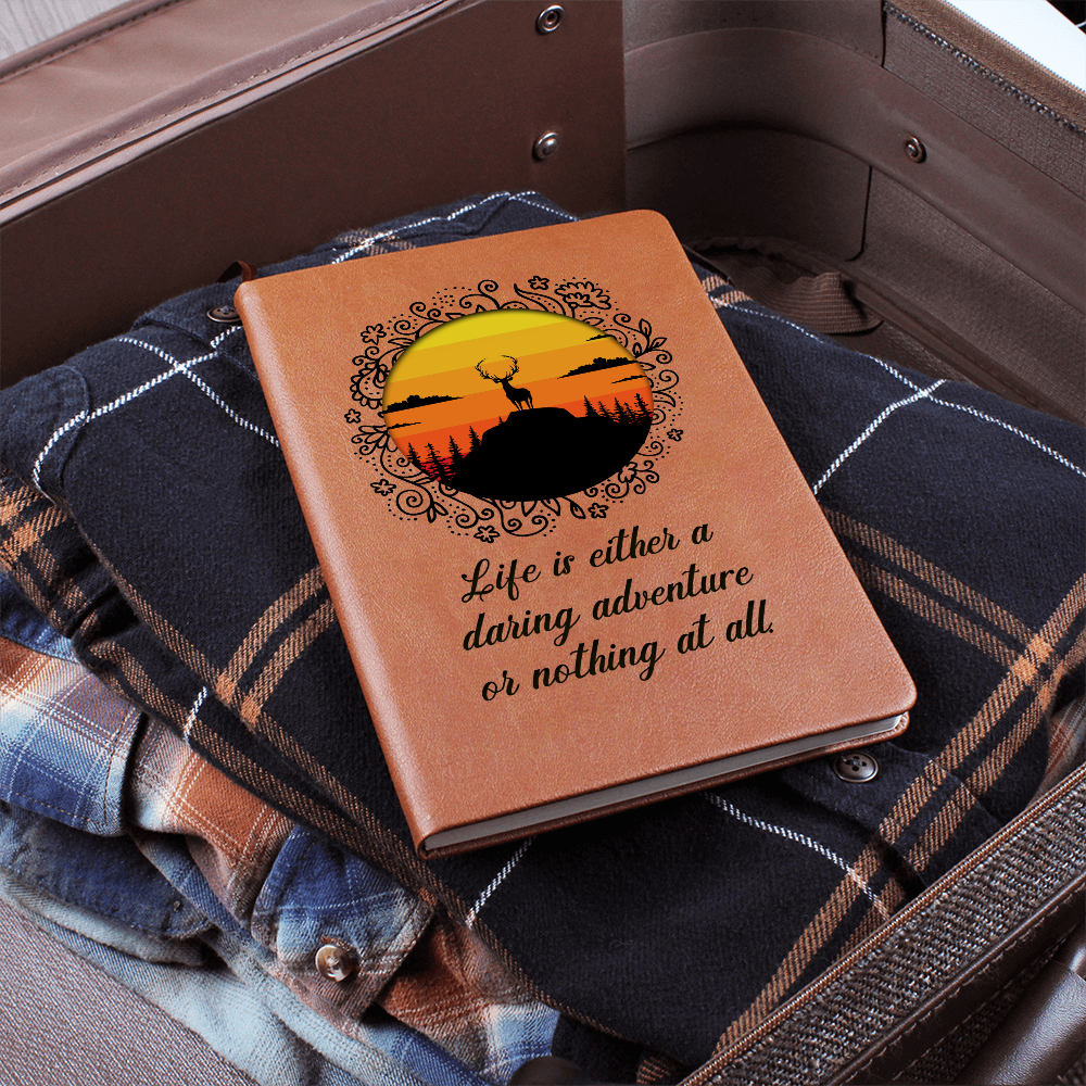Life Is Either A Daring Adventure — Graphic Leather Journal