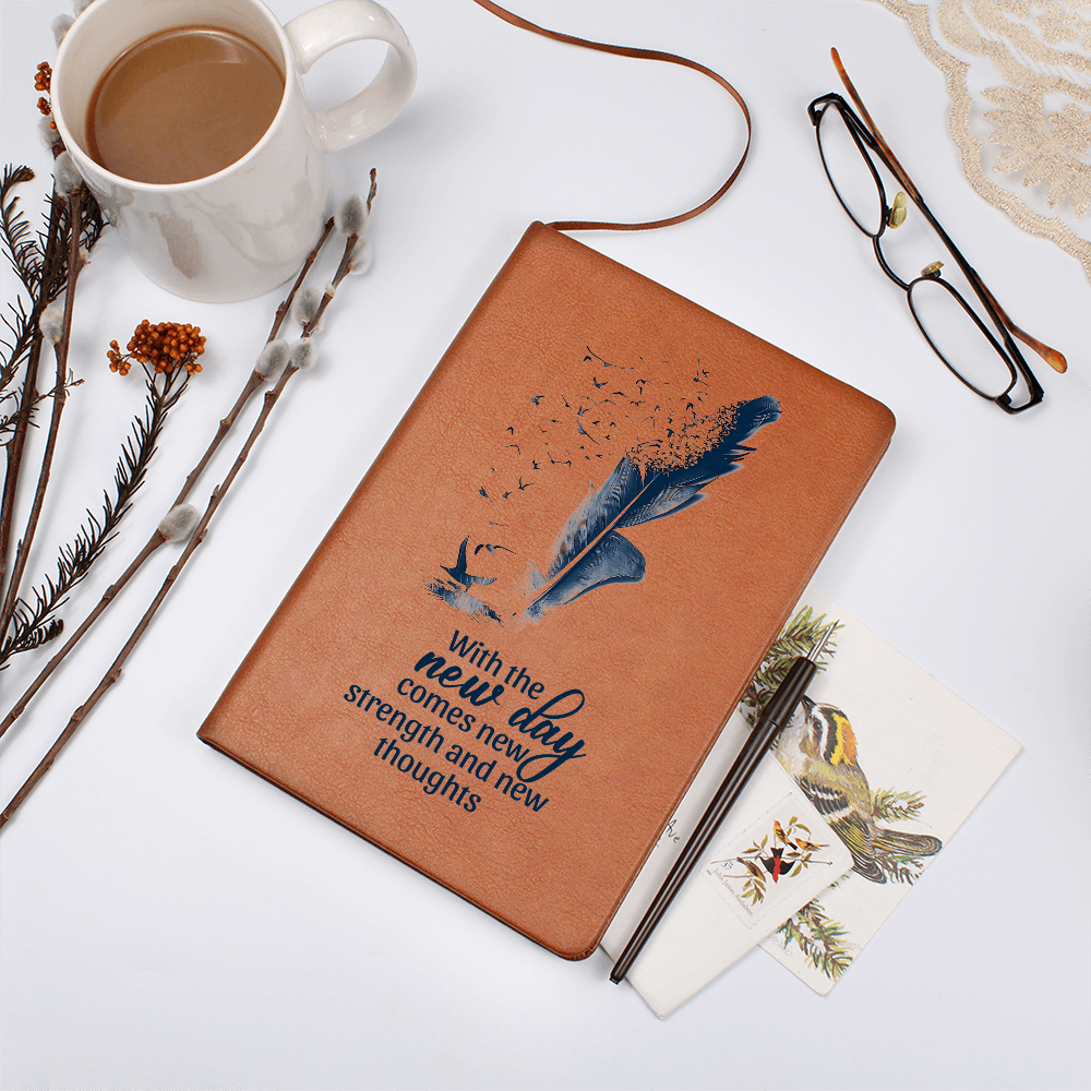 With The New Day Comes New Strength — Graphic Leather Journal