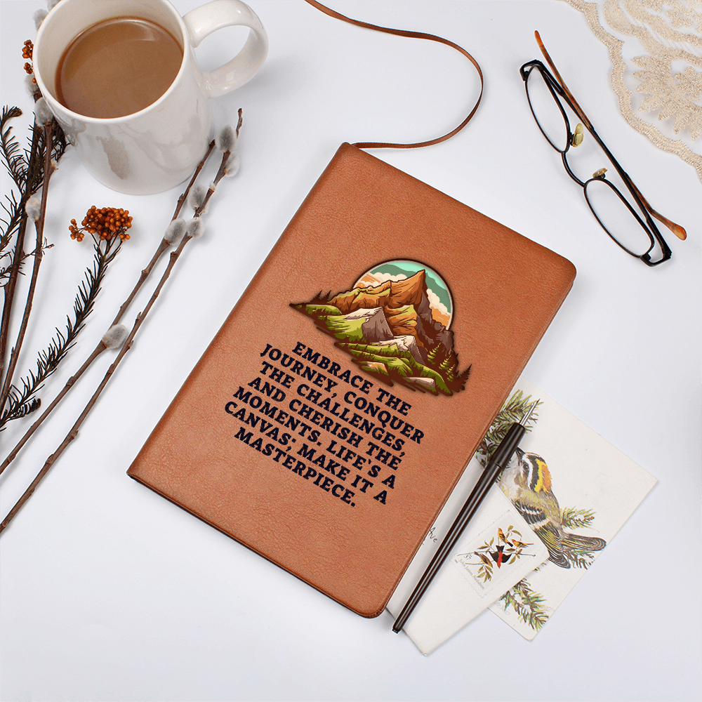 Embrace The Journey — Graphic Leather Journal