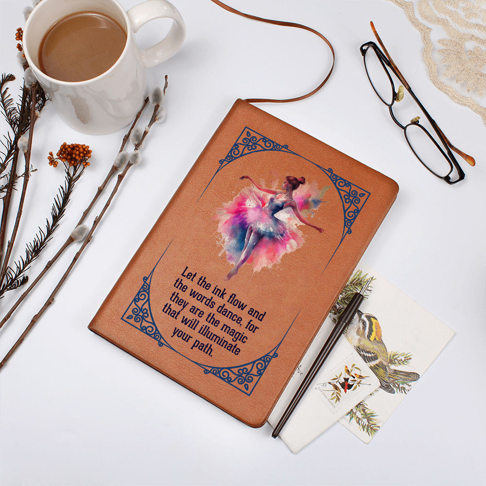 Ballerina, Let The Ink Flow — Graphic Leather Journal
