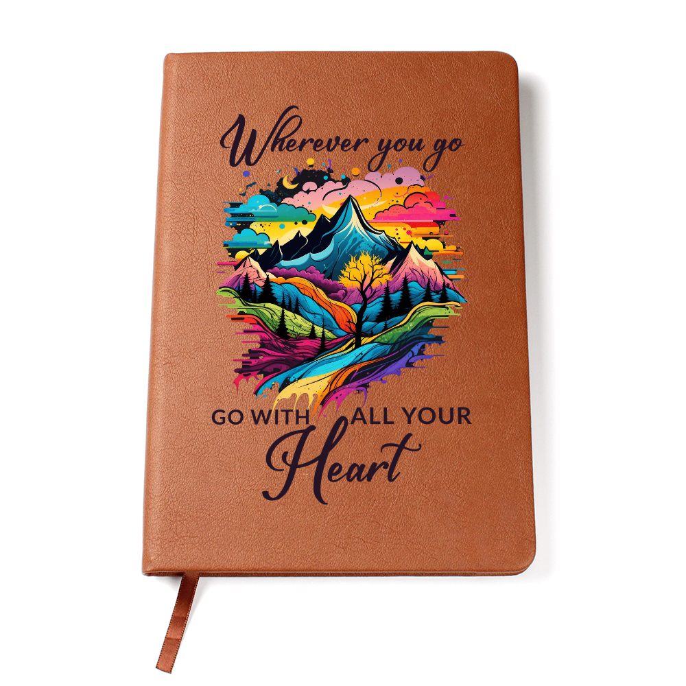 Wherever You Go, Go With All Your Heart — Graphic Leather Journal