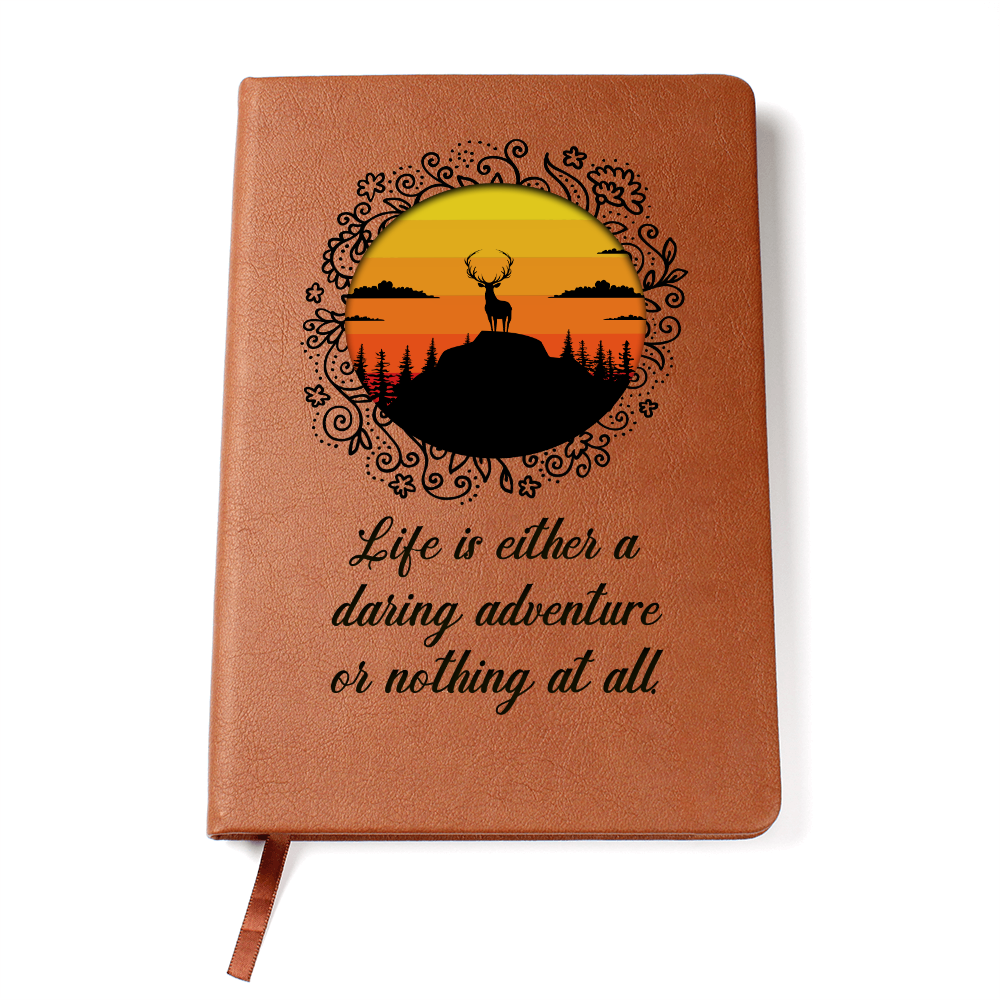 Life Is Either A Daring Adventure — Graphic Leather Journal