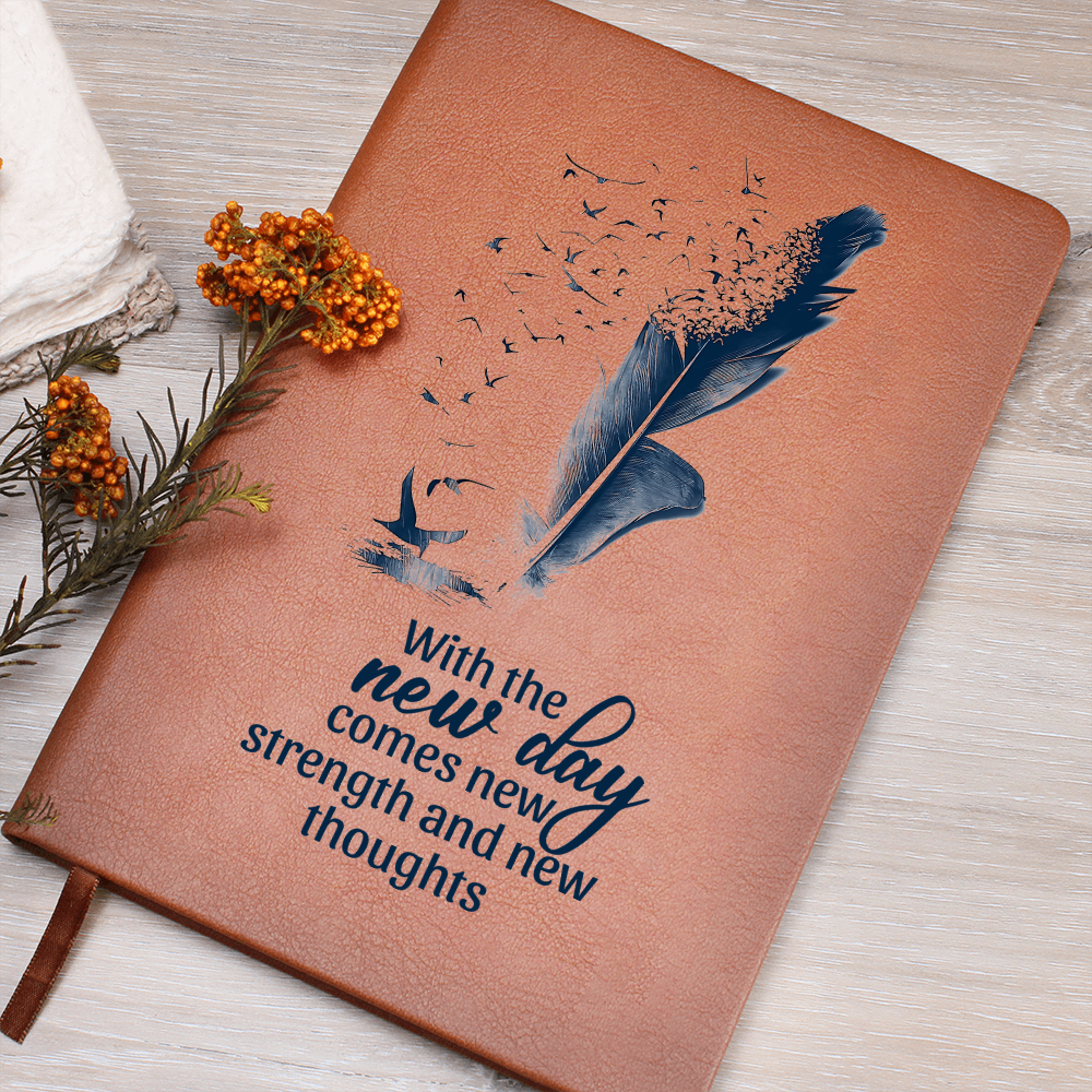 With The New Day Comes New Strength — Graphic Leather Journal