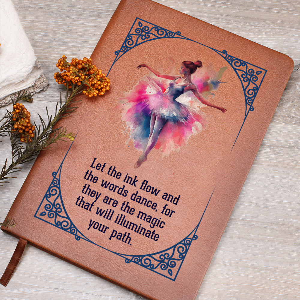 Ballerina, Let The Ink Flow — Graphic Leather Journal