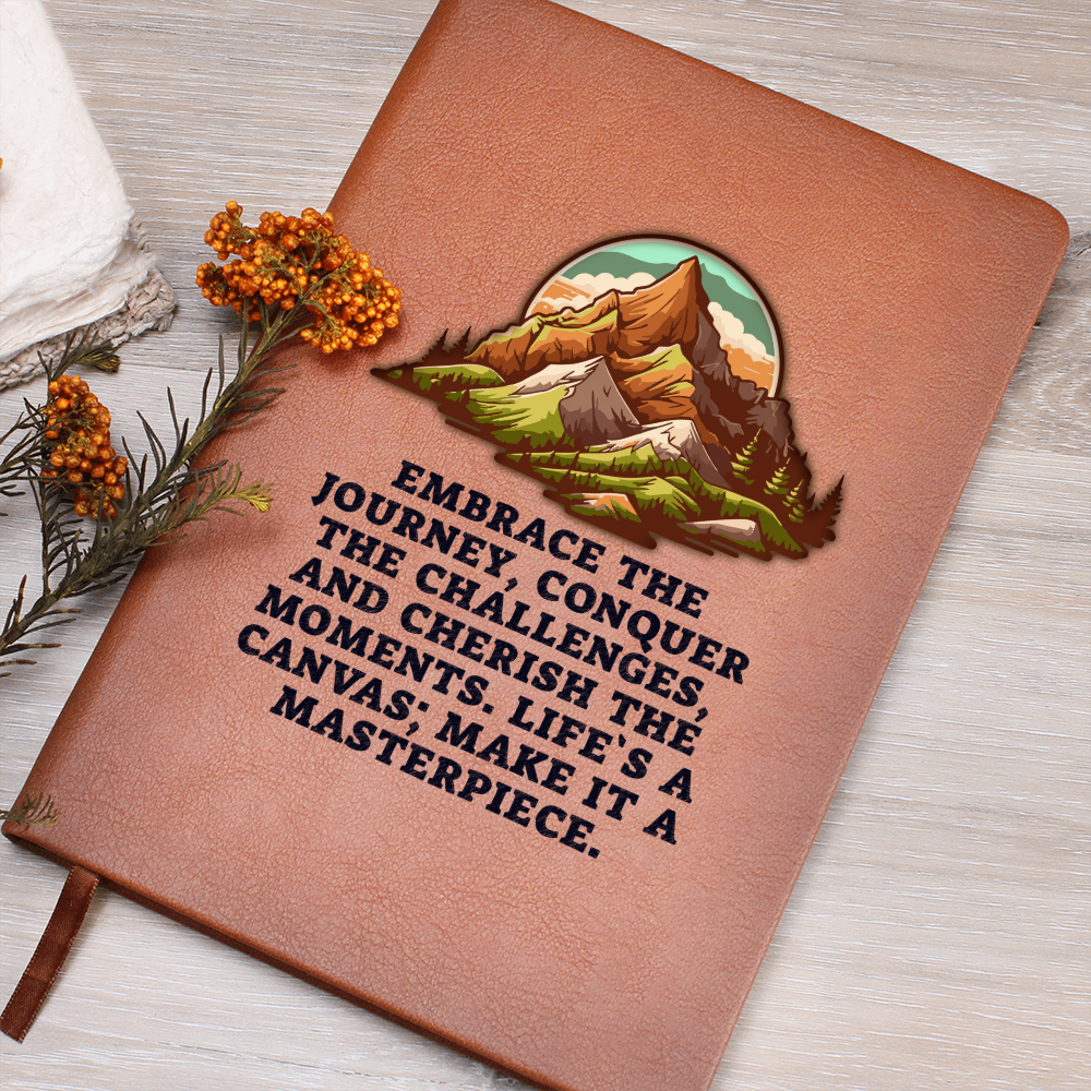 Embrace The Journey — Graphic Leather Journal
