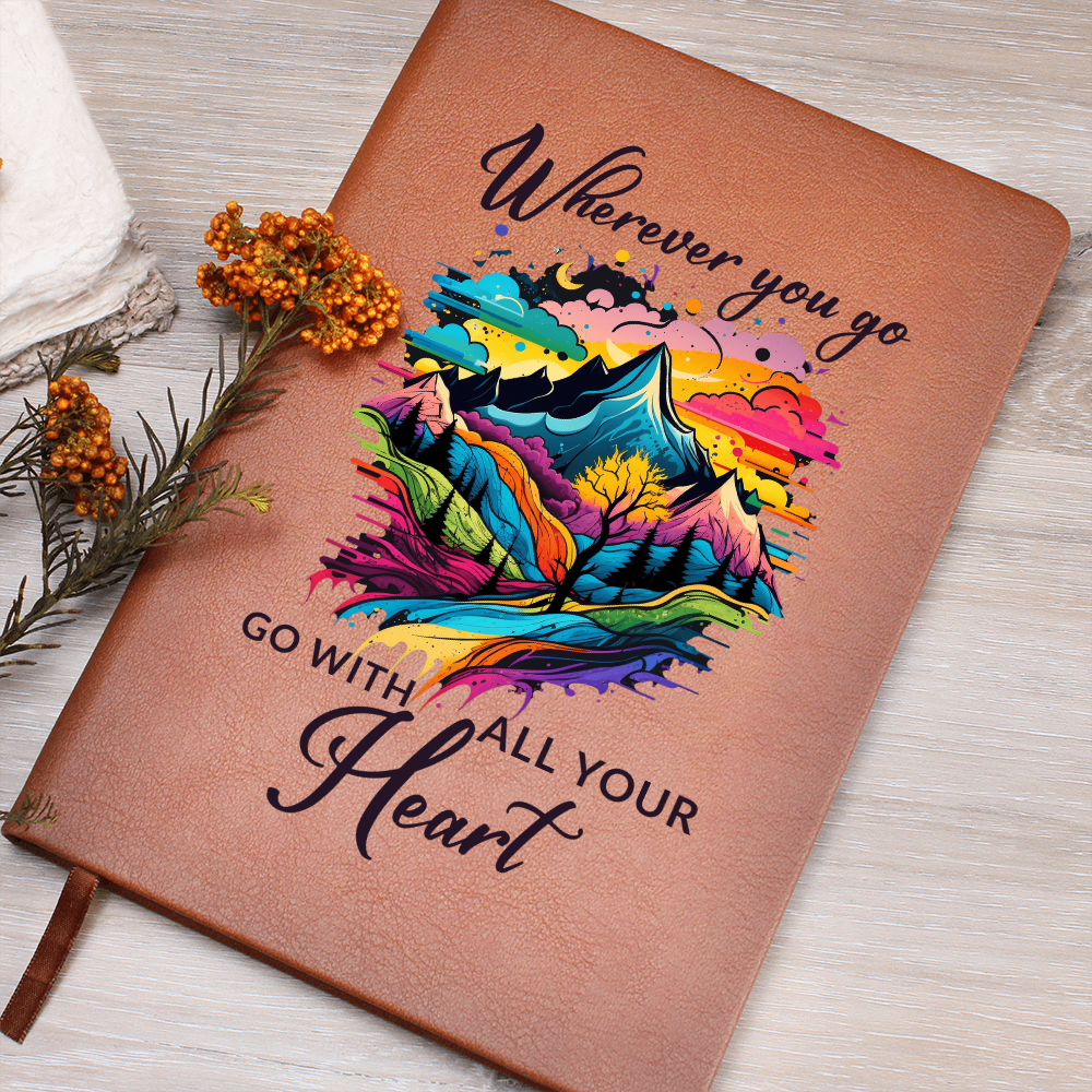 Wherever You Go, Go With All Your Heart — Graphic Leather Journal