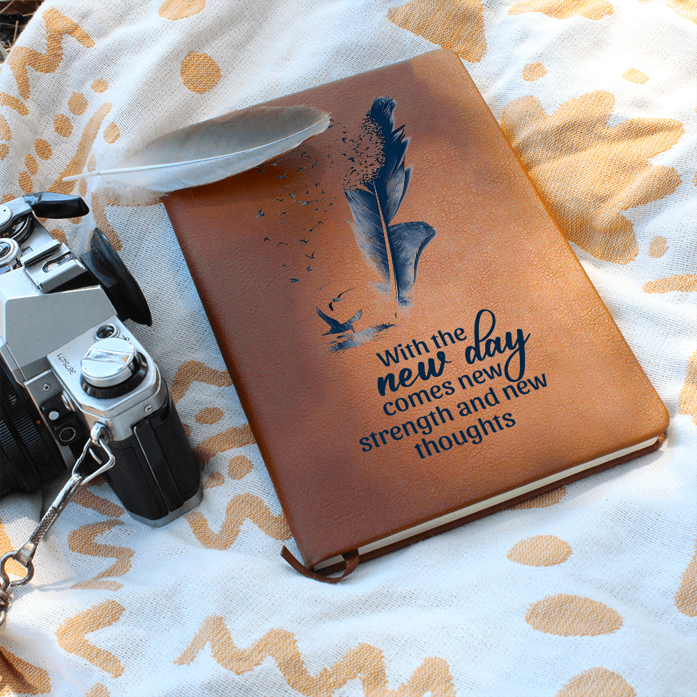 With The New Day Comes New Strength — Graphic Leather Journal