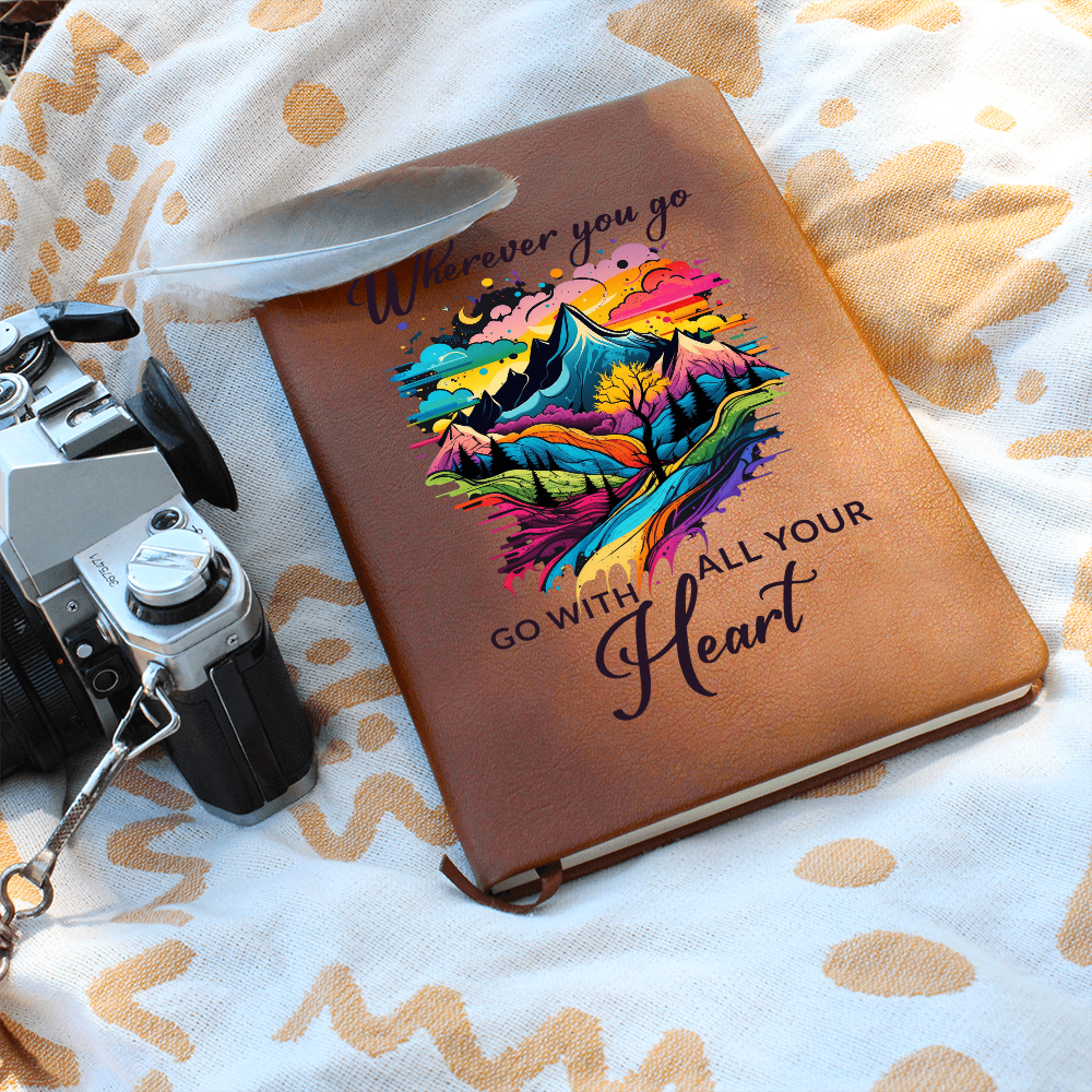 Wherever You Go, Go With All Your Heart — Graphic Leather Journal