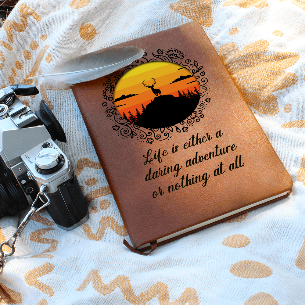 Life Is Either A Daring Adventure — Graphic Leather Journal
